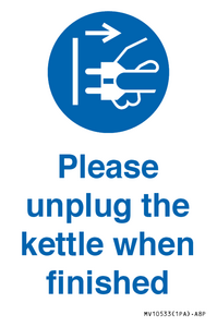Please unplug the kettle when finished